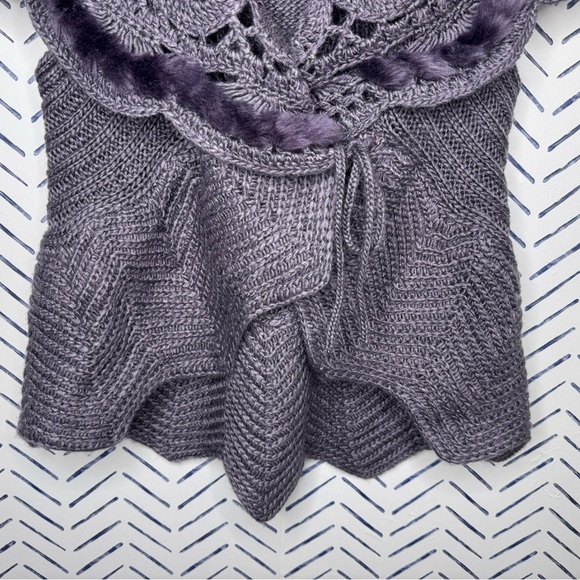 NWT Sioni Crochet Fur Trim Sweater Shrug Small/medium - Picture 4 of 12